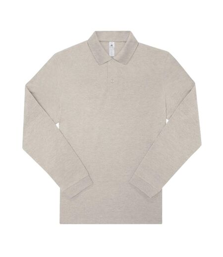 Chemise Manches Longues Motif/style Uni My Polo Homme Gris Clair Chiné B&C