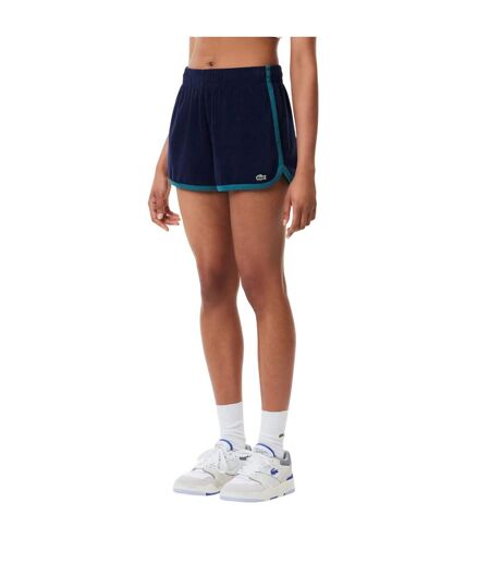Womens/ladies Terrycloth Contrast Detail Shorts Blue Lacoste