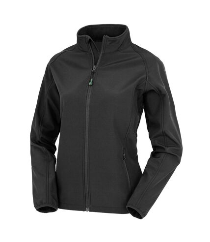 Result Genuine Recycled Womens/Ladies Softshell Printable Jacket (Black)