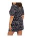 Combishort Manches Courtes Motif/style À Pois Femme Noir Blanc Brave Soul-3