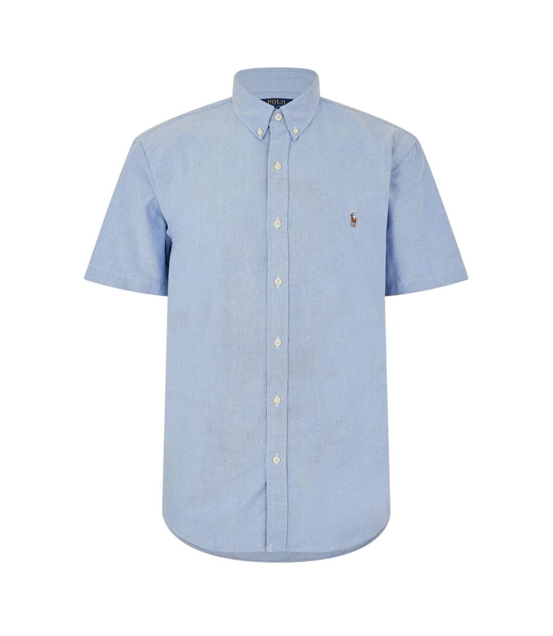 Mens Logo Oxford Short-sleeved Shirt Blue Ralph Lauren-2