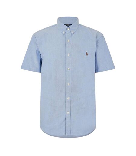 Mens Logo Oxford Short-sleeved Shirt Blue Ralph Lauren