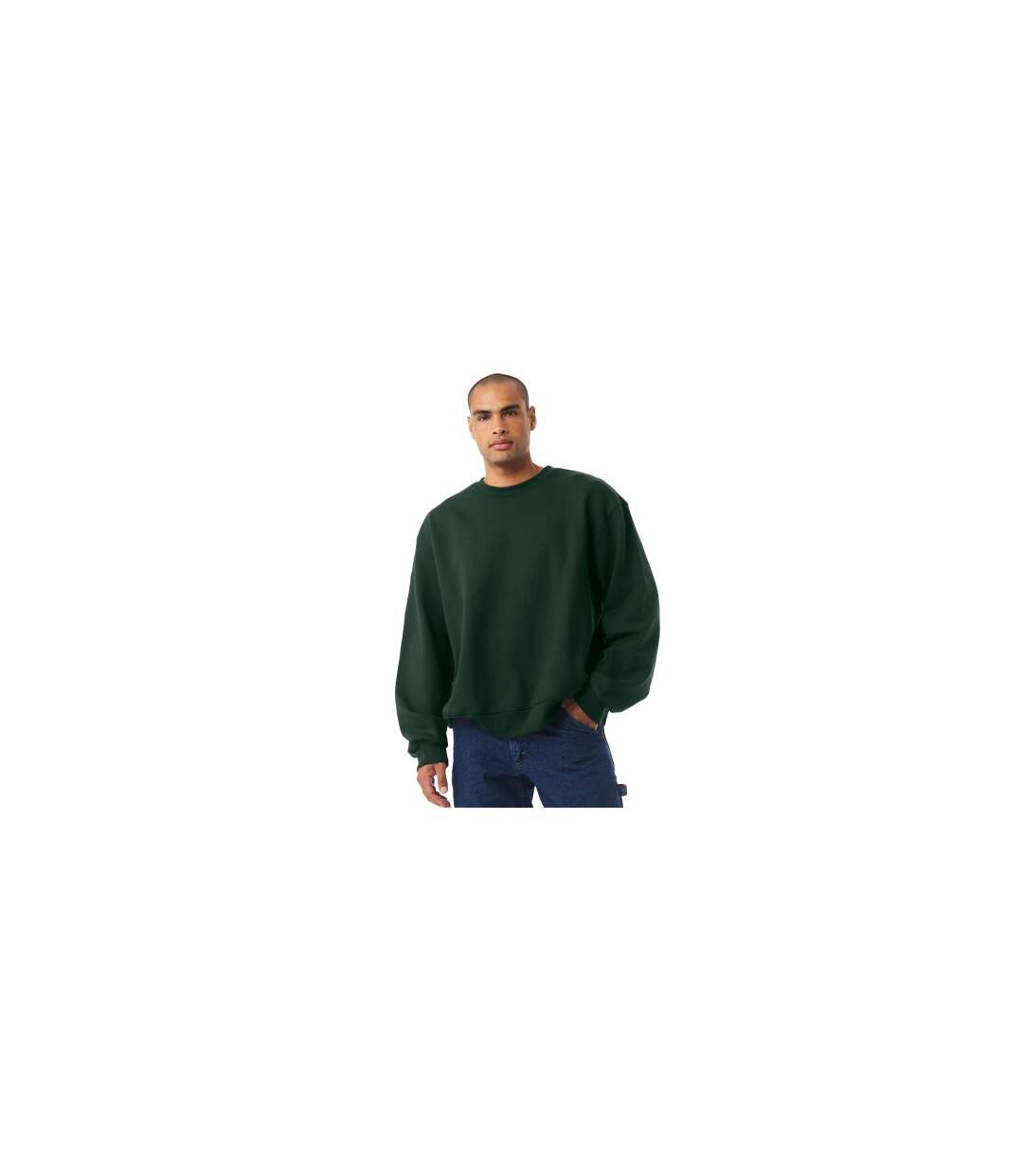 Unisex Adult Heavyweight Crew Neck Sweatshirt Forest Green Bella + Canvas-1