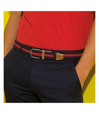 Asquith & Fox Mens Two Colour Stripe Braid Stretch Belt (Navy/Red) - UTRW5539