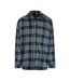 Mens Checkered Hooded Shirt Blue Black Diesel-1