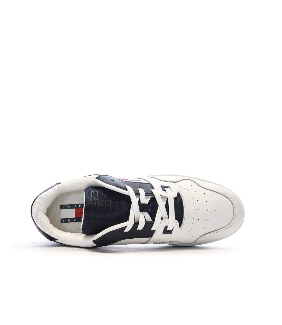 Baskets blanches/marine homme tommy hilfiger retro-4