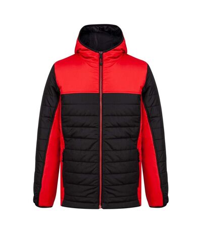 Finden & Hales Mens Contrast Padded Jacket (Black/Red) - UTPC4174