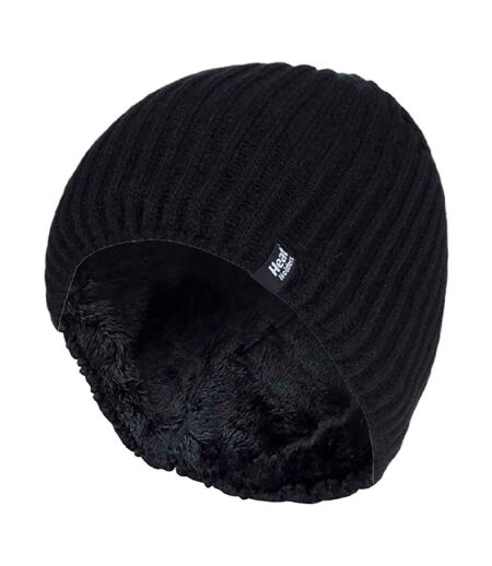 Mens Fleece Lined Thermal Winter Knitted Beanie Hat