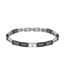 Mens Polished Metal Two Tone Bracelet One Size Silver Black Maserati-2