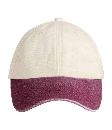Casquette De Baseball Motif Contrasté Adulte Rouge Naturel Beechfield