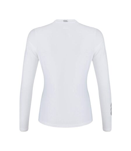 Womens/ladies Thermoreg Long-sleeved Base Layer Top White Canterbury