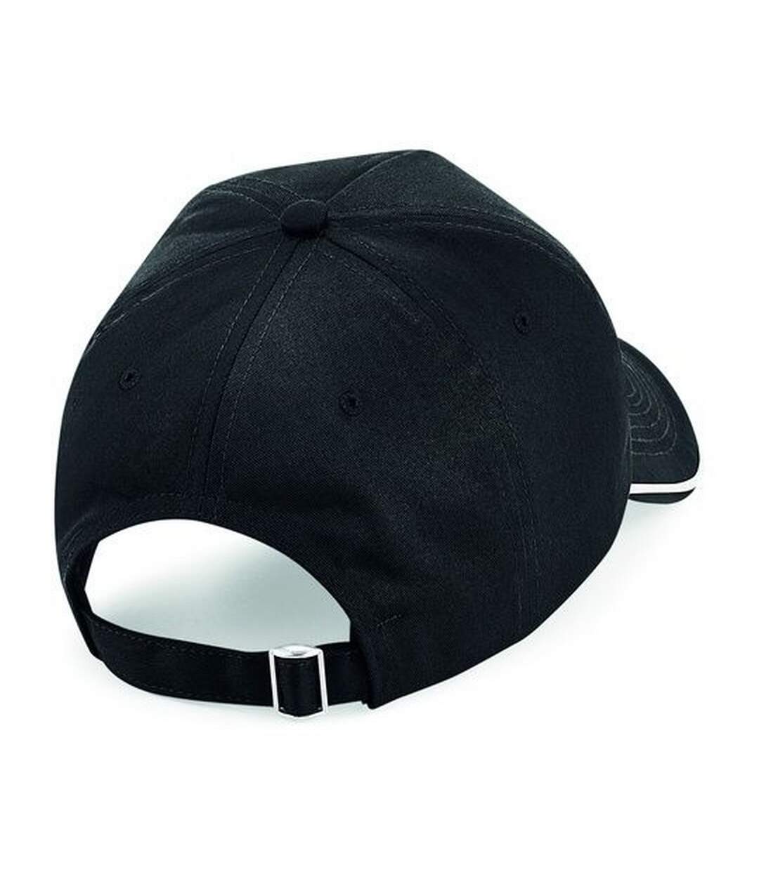 Beechfield Adults Unisex Authentic 5 Panel Piped Peak Cap (Black/White) - UTBC4640-2
