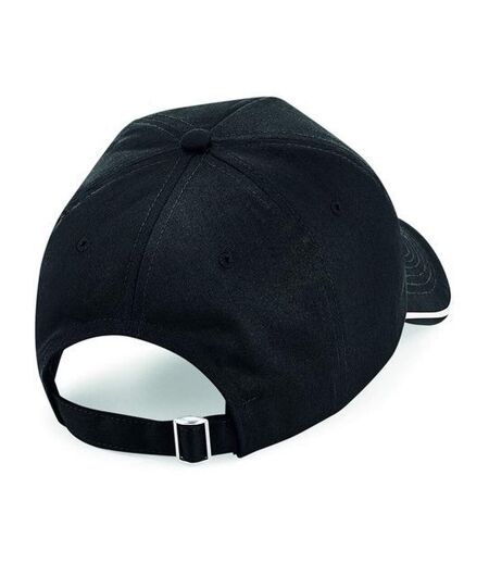 Beechfield Adults Unisex Authentic 5 Panel Piped Peak Cap (Black/White) - UTBC4640