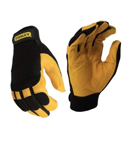 Mens hybrid performance suede gloves one size black/yellow Stanley