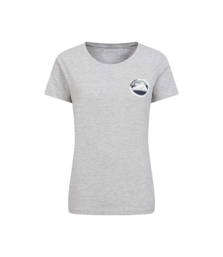 Womens/ladies lake district tree ring organic t-shirt grey Mountain Warehouse