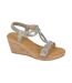 Cipriata Womens/Ladies Ora Jewelled Sandals (Pewter) - UTDF2416
