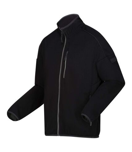 Mens kassam marl full zip fleece jacket black/agave green marl Regatta