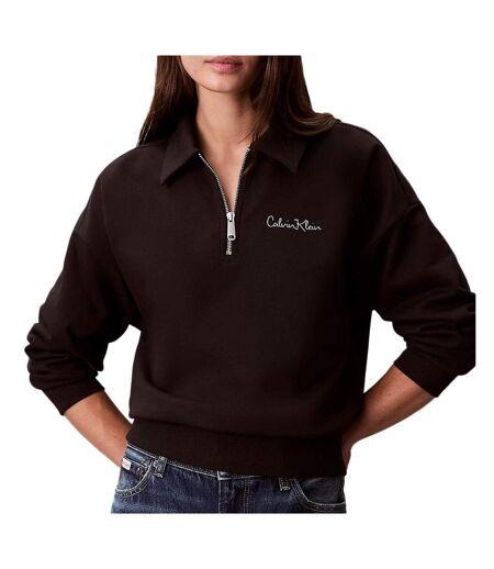 Sweat noir femme calvin klein jeans french terry