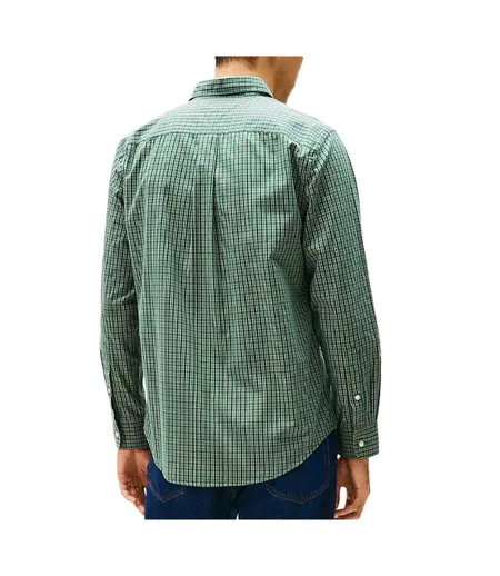 Chemise verte à carreaux homme tommy hilfiger flex poplin