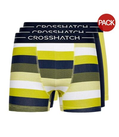 Boxers avocet homme jaune / bleu marine / blanc Crosshatch