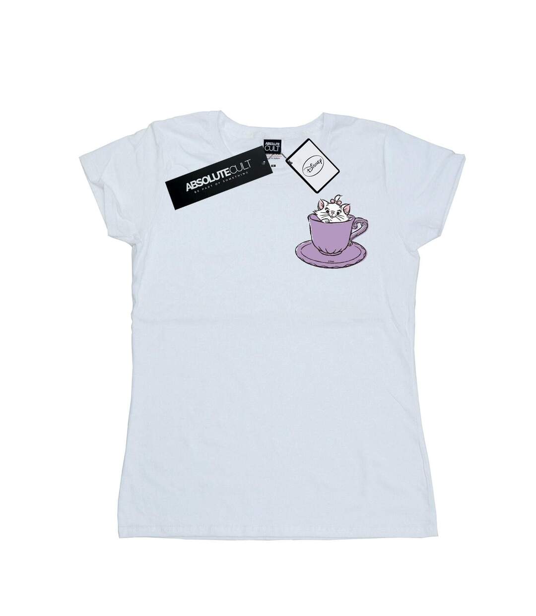Disney Aristocats Marie In Cup - T-shirt en coton imprimé femmes/dames (Blanc) - UTBI15693-1