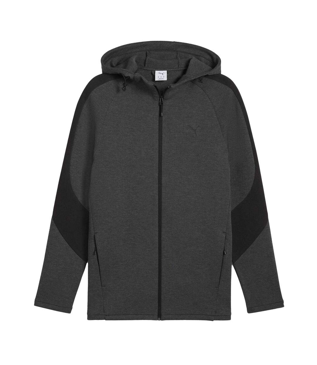 Mens Evostripe Full Zip Hoodie Dark Grey Heather Puma-1