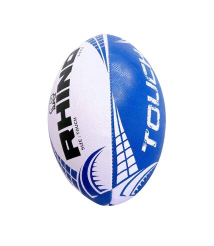 Ballon de rugby touch taille unique blanc / bleu / noir Rhino