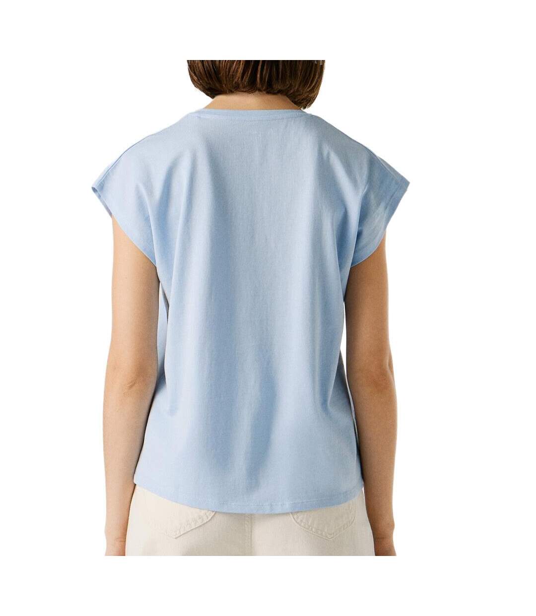 T-shirt bleu clair femme pepe jeans bloom0-2