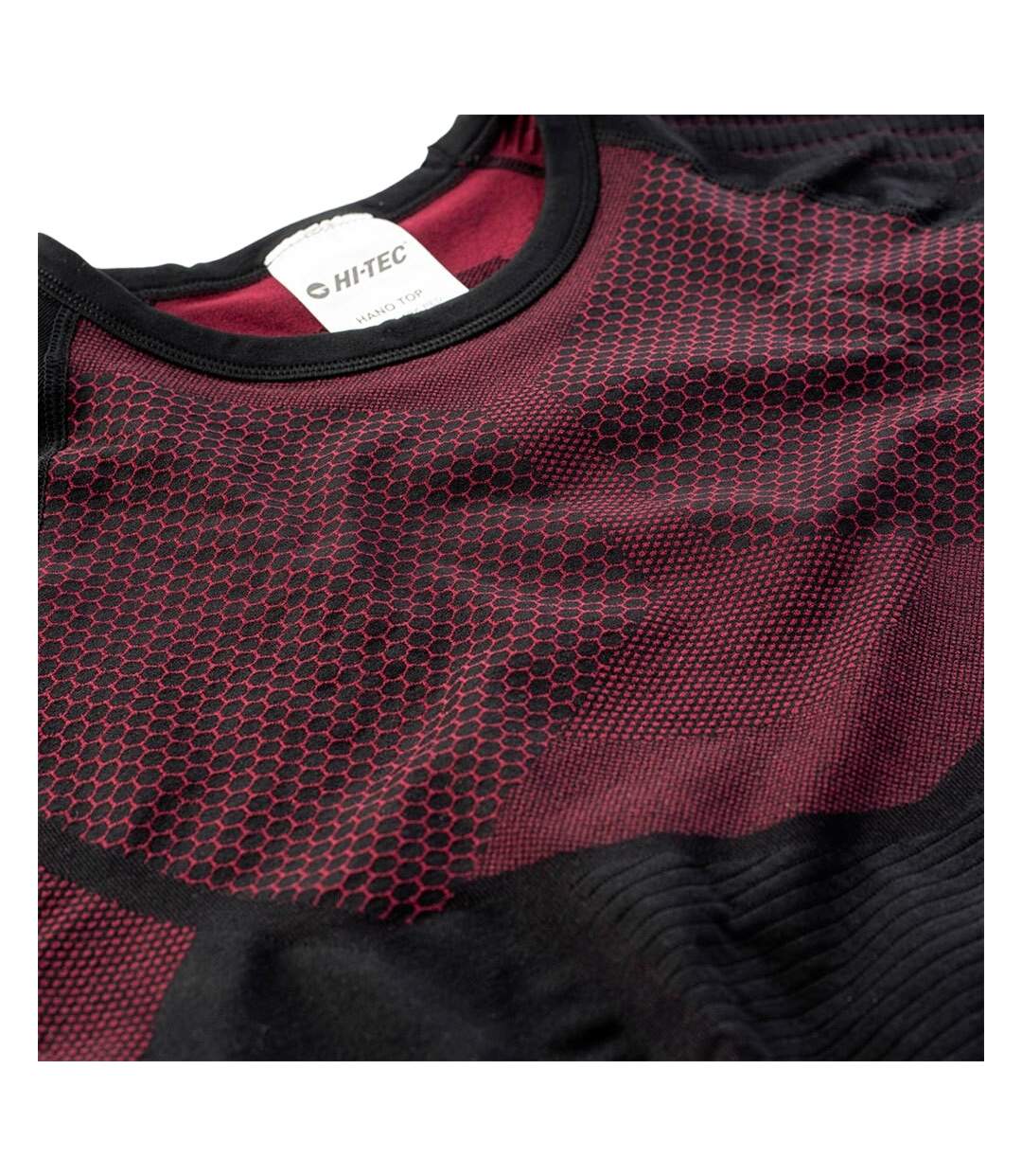 Haut Thermique Hano Homme Rouge Foncé Noir Hi-Tec-4