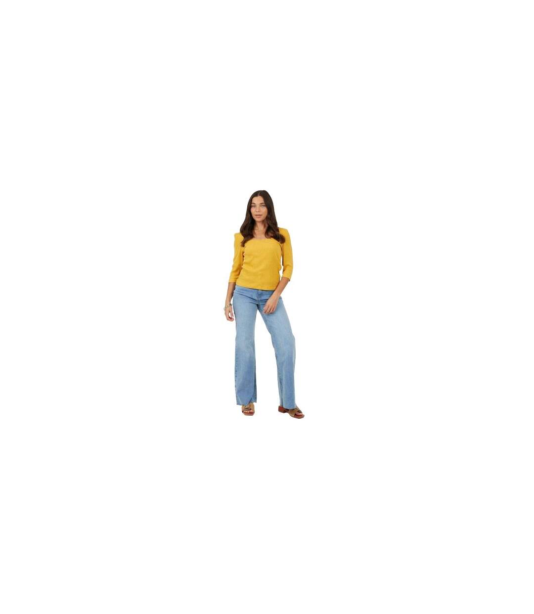 Haut Manches Bouffantes Motif/style Côtelé Femme Tournesol Brave Soul-1