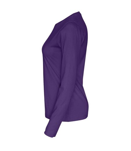 Womens/ladies long-sleeved t-shirt purple Cottover