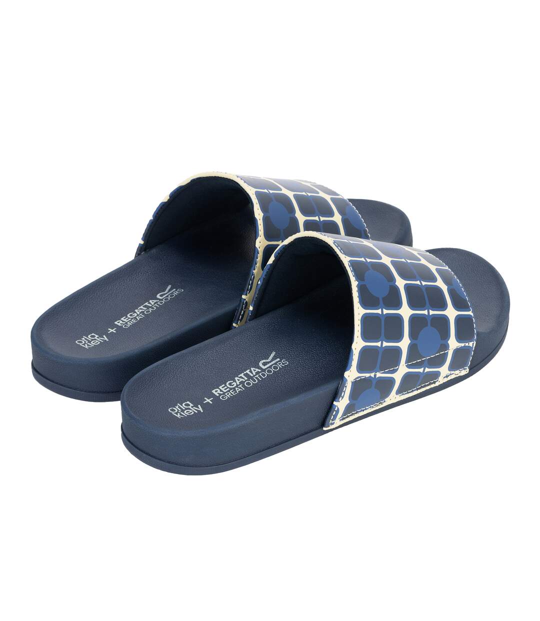 Claquettes Motif/style Coquelicot Géant Orla Kiely Femme Bleu Marine Imprimé Regatta-2