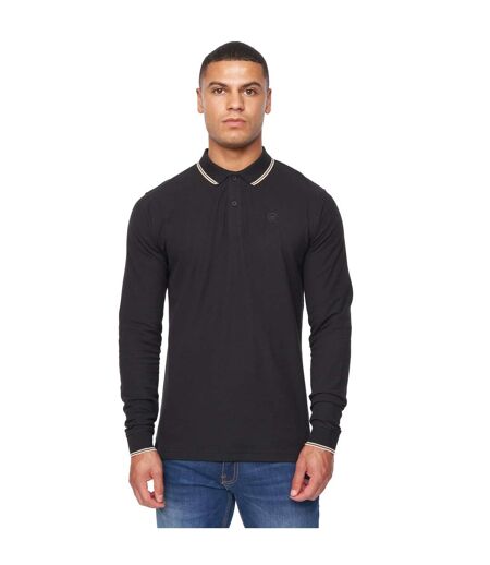 Mens roxberry long-sleeved polo shirt black Duck and Cover