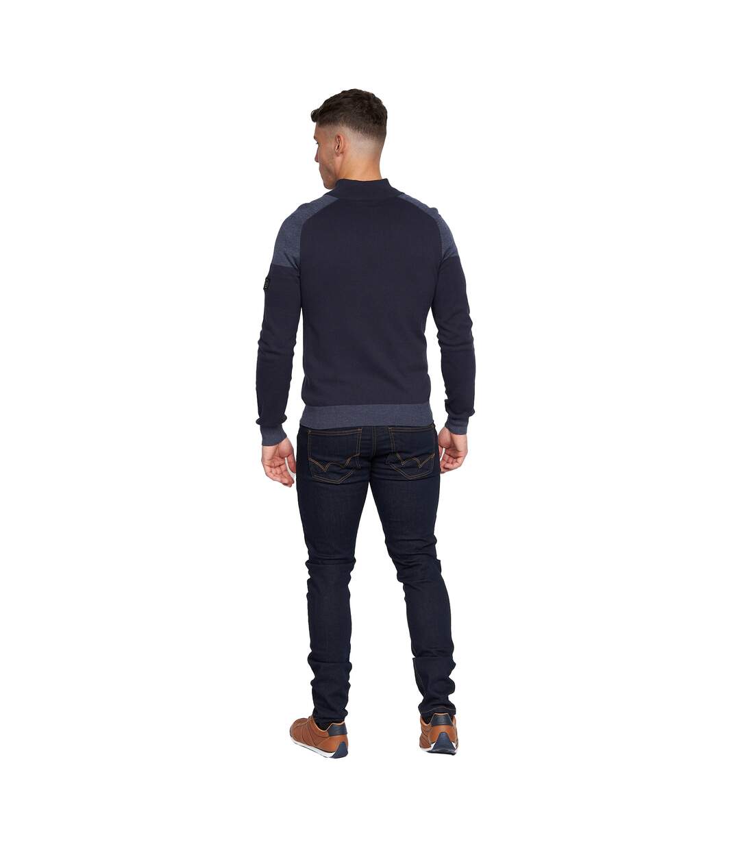 Mens deltas knitted jumper navy Duck and Cover-2