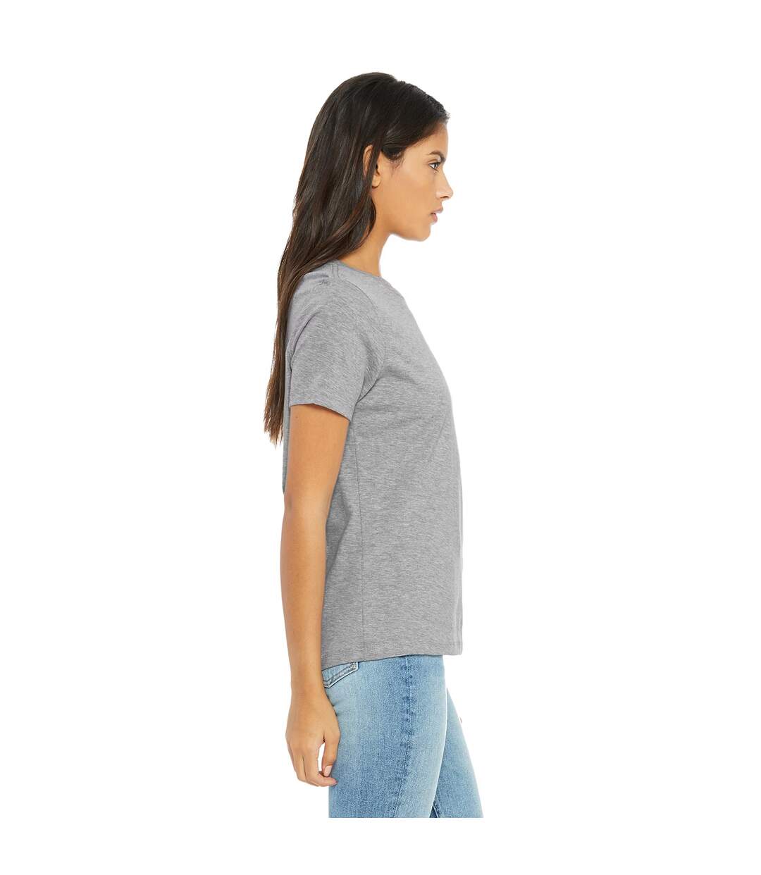 Womens/ladies heather jersey t-shirt athletic grey Bella + Canvas-3