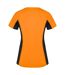 T-shirt shanghai femme orange fluo / noir uni Roly