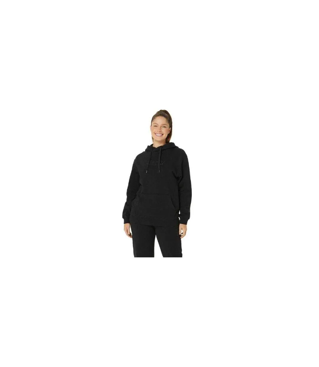Womens/ladies Hoodie Black Asics-1
