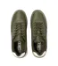 Mens Suede Flat Trainers Army Green Kappa-4