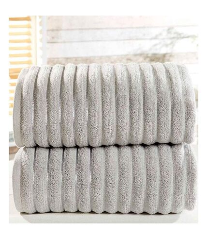 Bedding & Beyond Bale Ribbed Towel (Pack of 2) (Silver) (One Size) - UTAG244