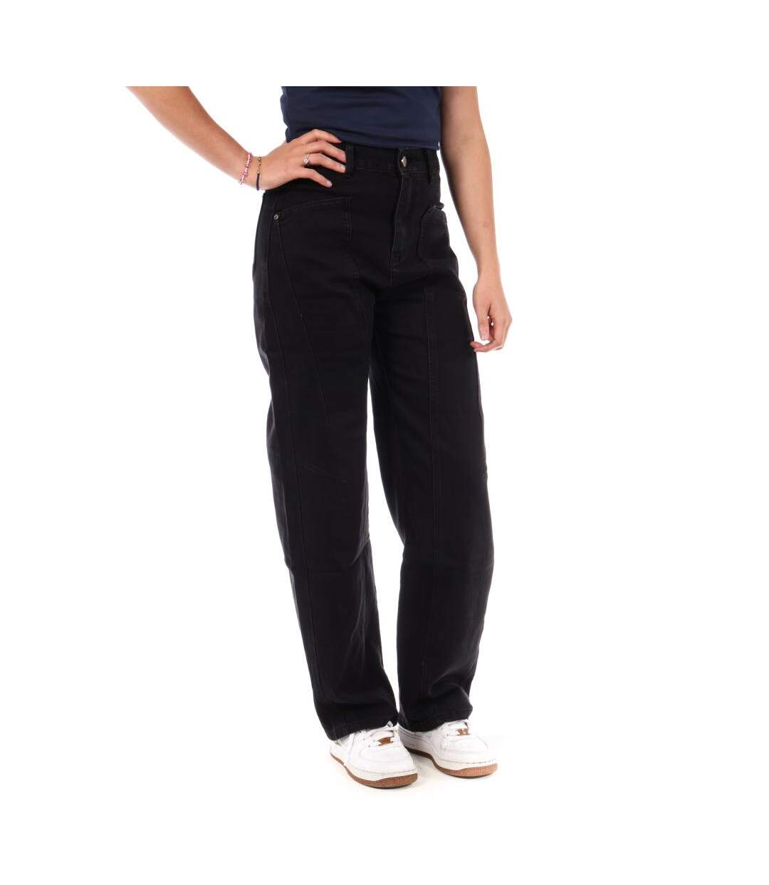 Jean droit noir femme monday premium 1930a-1