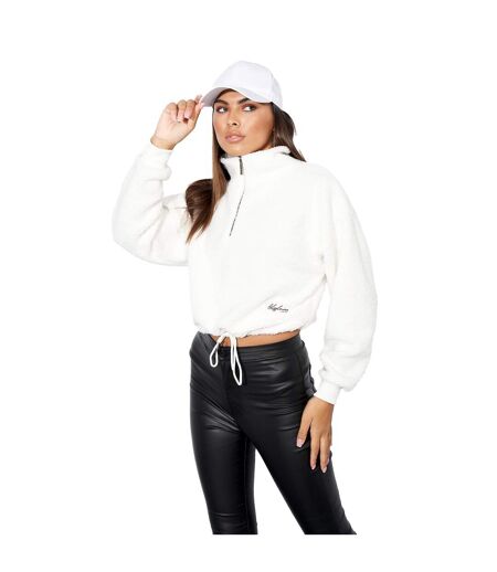Lily Lane Womens/Ladies Kimora Borg Funnel Neck Hoodie (White) - UTBG669