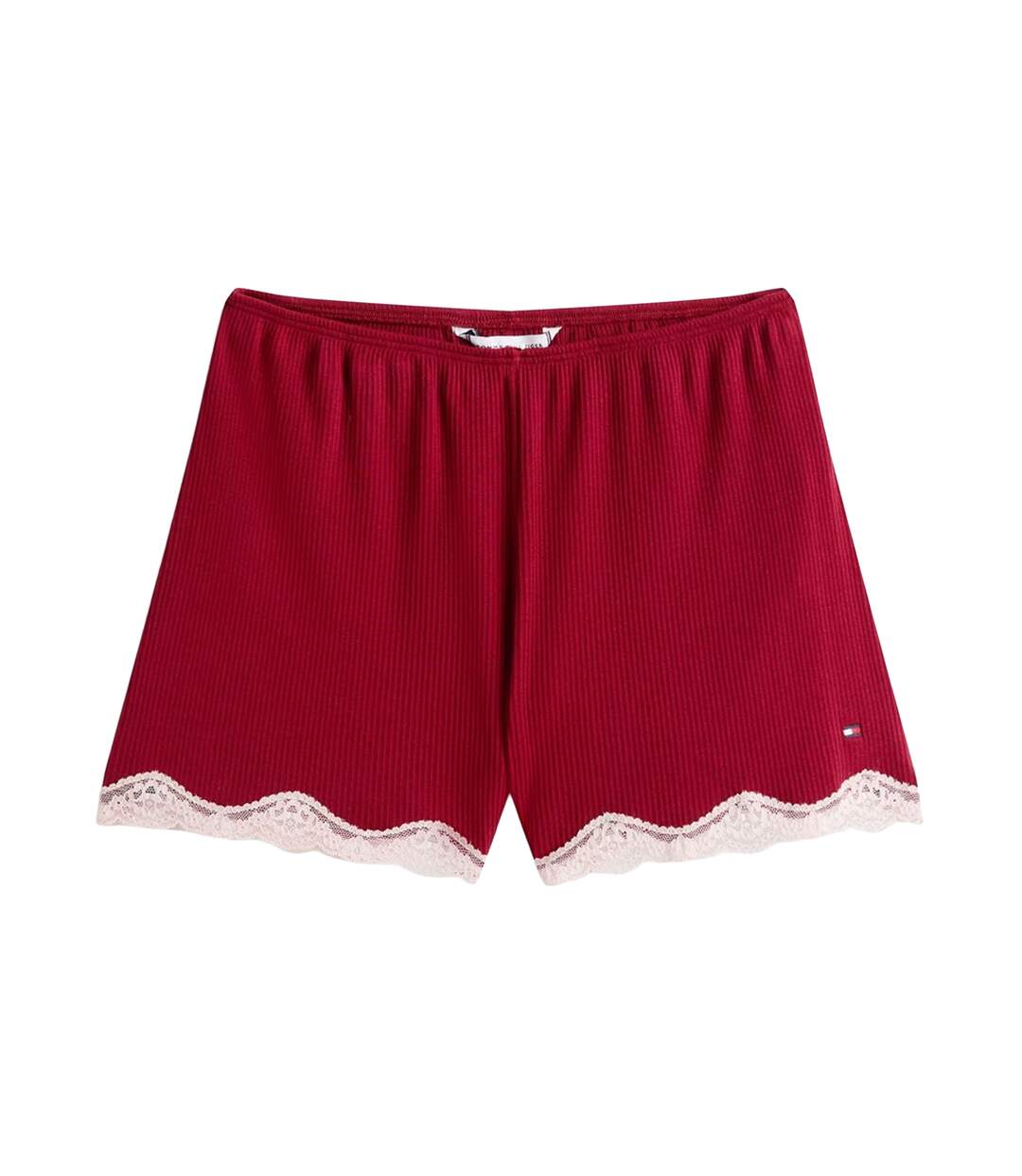 Ensemble De Pyjama Court Manches Style Caraco Motif/style Lacets Femme Rouge Tommy Hilfiger-3