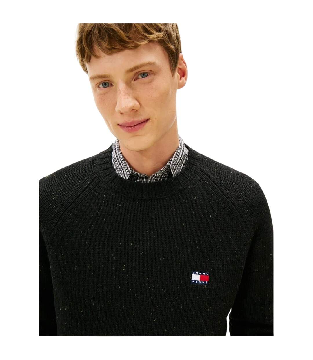 Mens Badge Knitted Crew Neck Sweatshirt Black Tommy Jeans-4