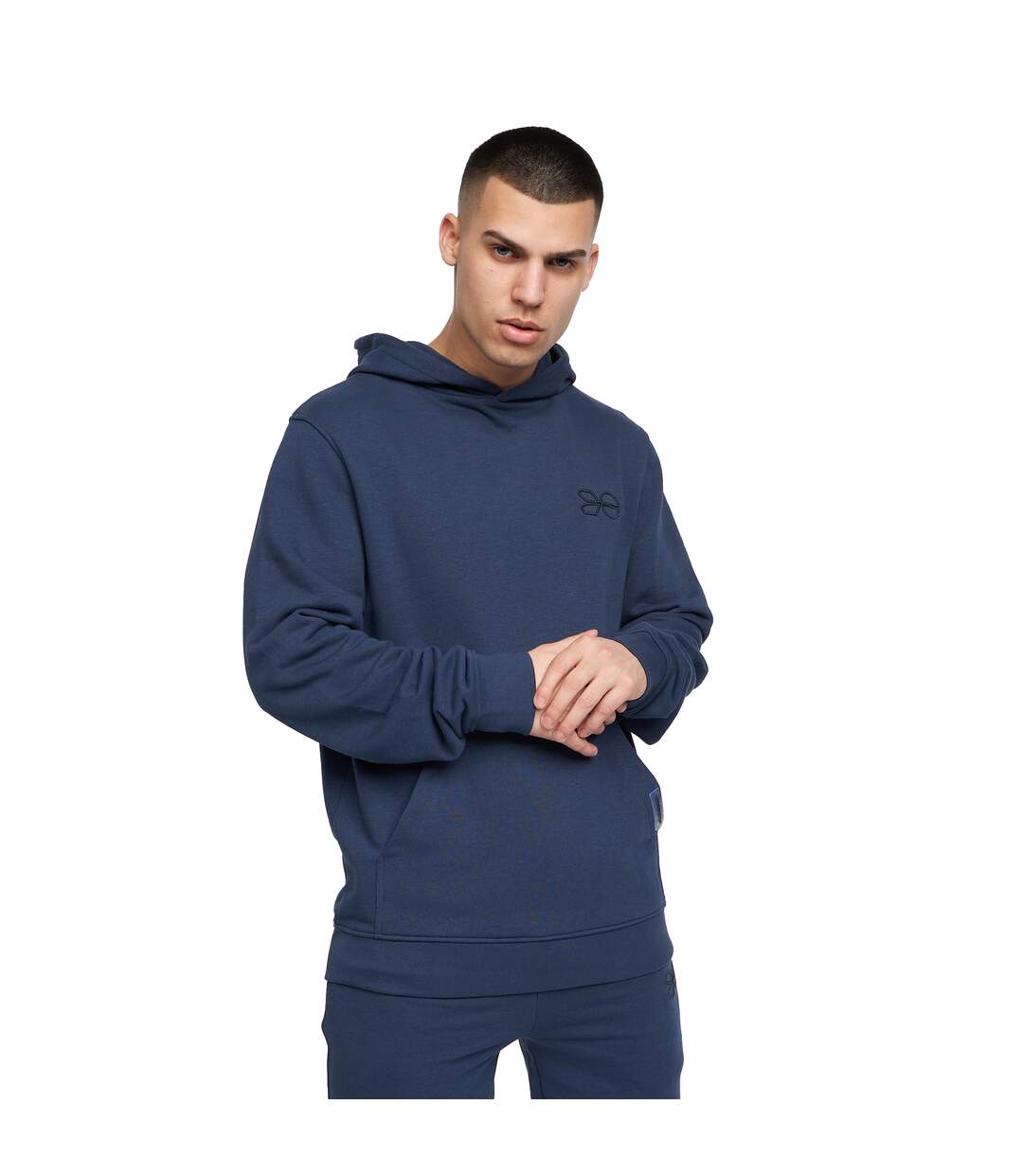 Sweat à capuche emmson homme bleu marine Crosshatch-3