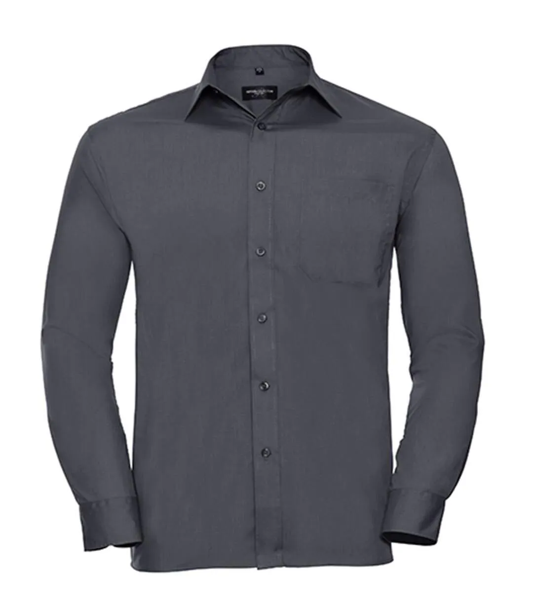 Chemise poplin manches longues repassage facile - Homme - RU934M - gris foncé-2