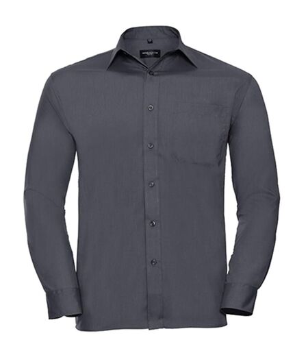 Chemise poplin manches longues repassage facile - Homme - RU934M - gris foncé