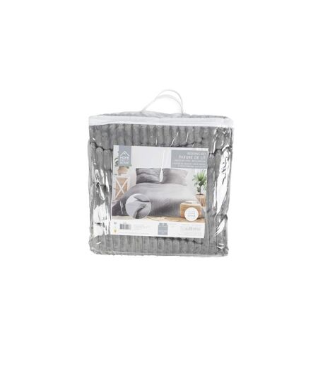 Parure de Lit 3 Pièces Douceur 240x220cm Gris
