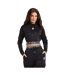 Sweat court à capuche femme noir SikSilk-1