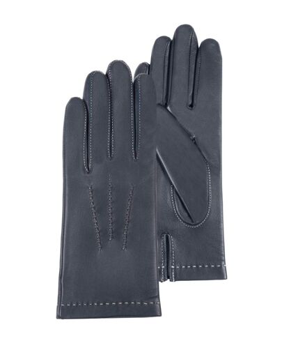 Isotoner Gants femme en cuir d'agneau pleine fleur, doublés soie, tendance et modernes