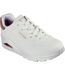 Womens/ladies uno-pop back suede trim trainers white/coral Skechers